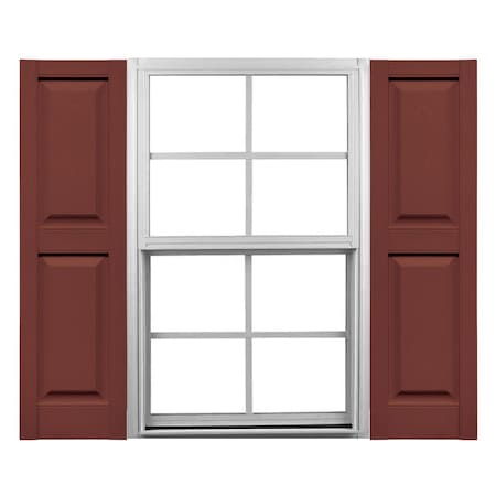 Ekena Millwork Mid-America Vinyl, Custom Two Equal Panels, Raised Panel Shutters, P21235027 P21235027